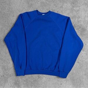 Vintage Tultex Maximum Sweats Crewneck Sweatshirt Blank Blue Mens XL Made In USA